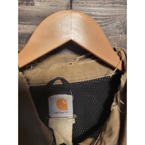 Vintage Carhartt Work Jacket Mens Size XL Beige Y2K J102 DES Santa Fe Desert - Picture 7 of 11